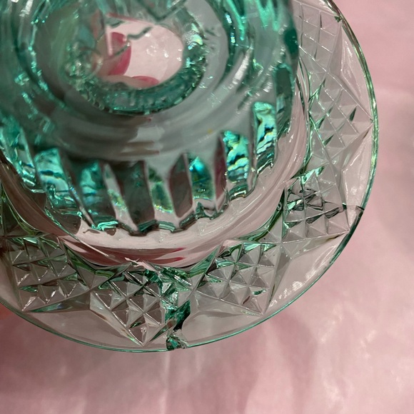 VINTAGE TURQUOISE CANDLE HOLDERS BY BALI GLASS INDONESIA - Picture 7 of 7
